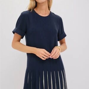 Tuckernuck | Navy Blue Short Sleeve Dress | Navy Pleated Liza Dress